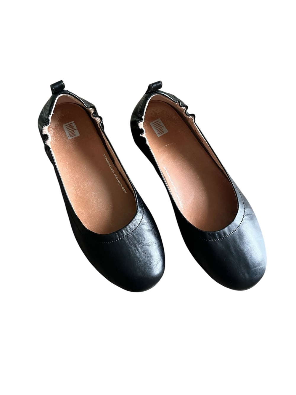 Fitflop Women's Allegro Leather Ballet Flat Black Sz 10 Comfort Workwear - Picture 2 of 7